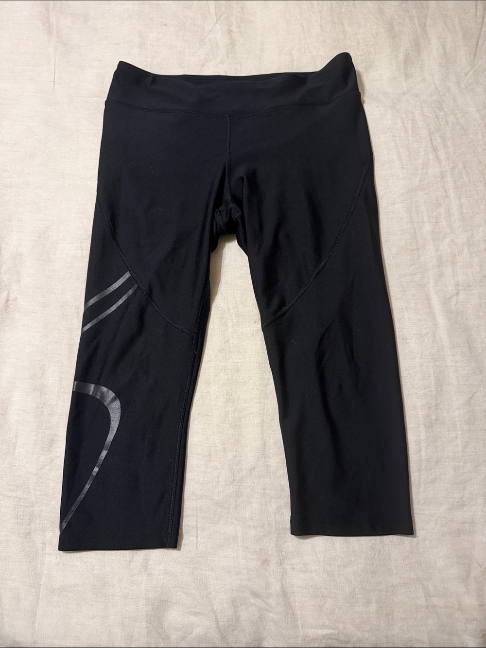 Under Armour Black Capri Leggings with Reflective Stripe Detail